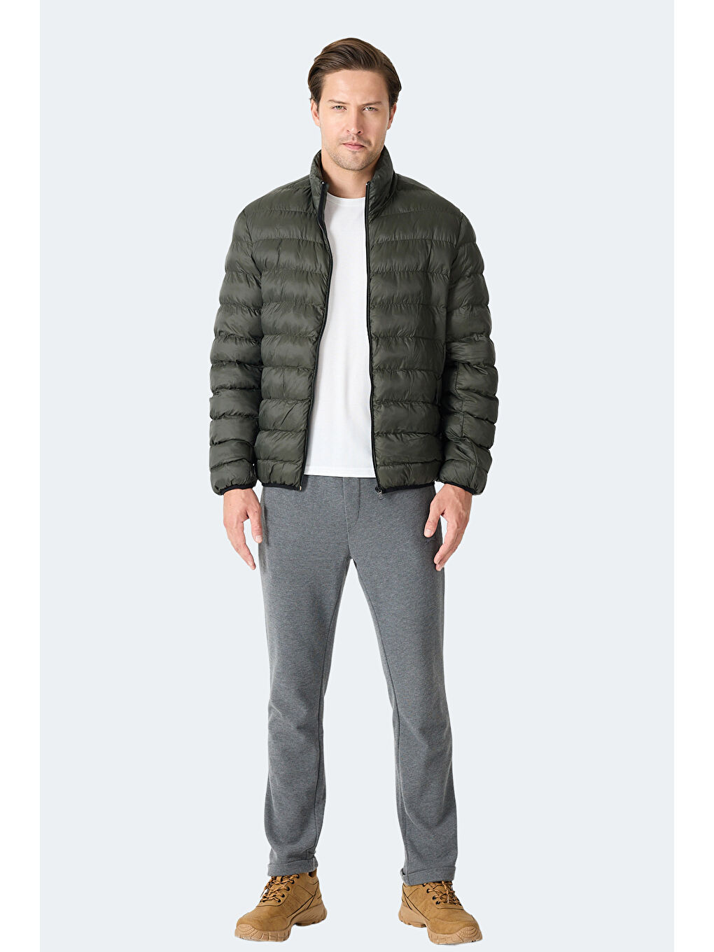 BRAUM Erkek Şişme Haki Mont & Kaban-6