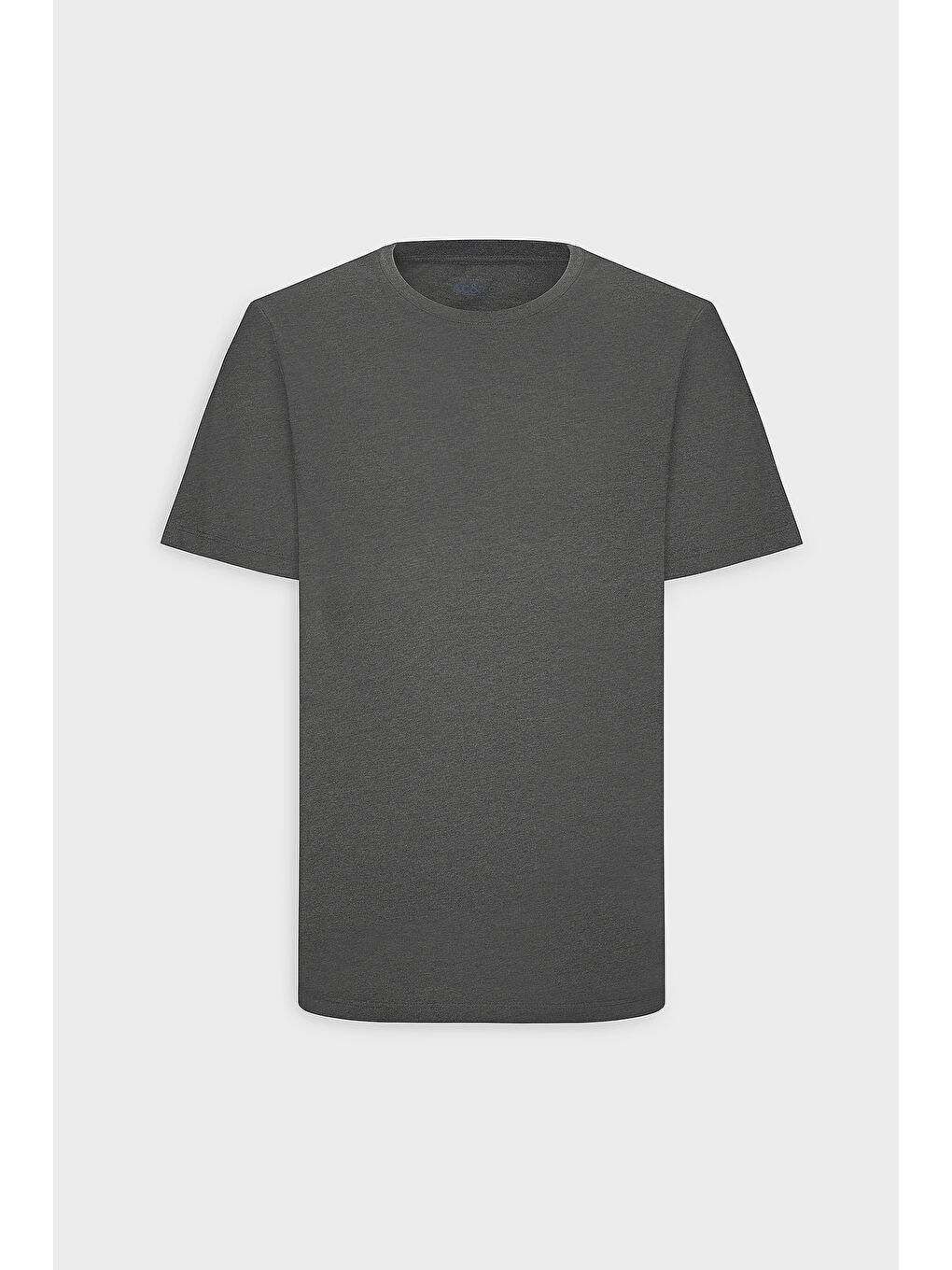 Erkek Antrasit Slim Fit Dar Kesim %100 Pamuk Bisiklet Yaka Kısa Kollu Tişört-5