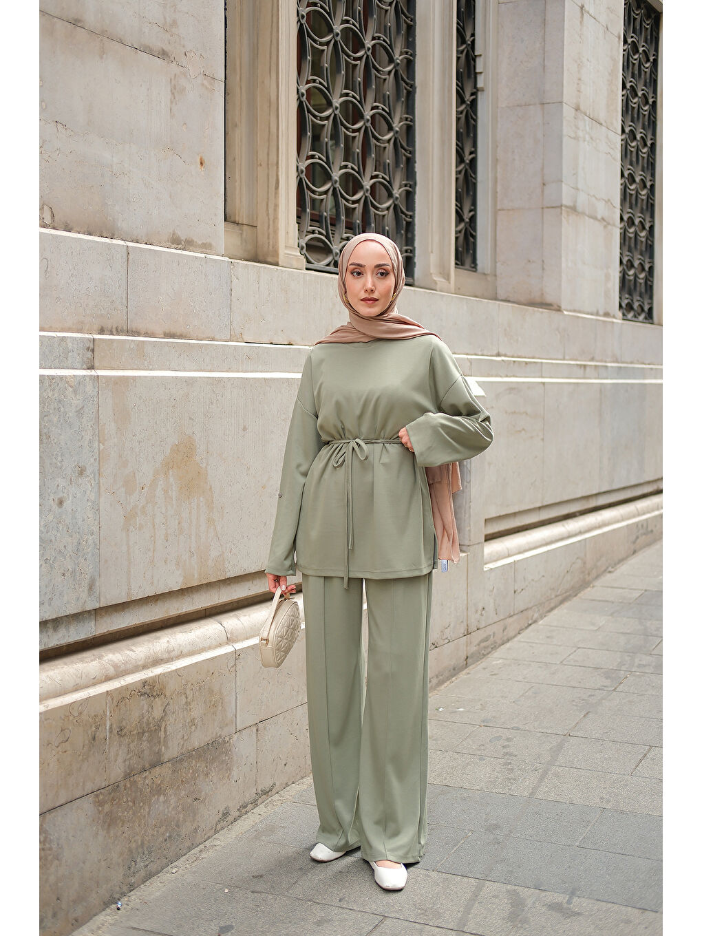 Kadın Bel Bağlamalı İkili Takım Yeşil