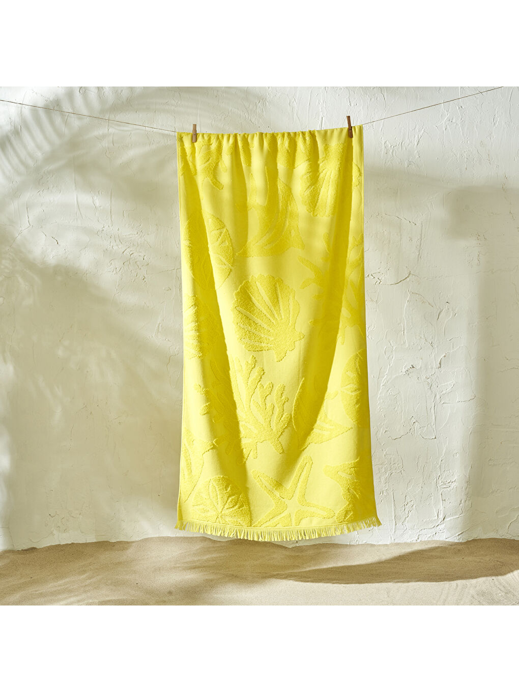 Wendy Pamuklu Plaj Havlusu Sarı (75x150 cm)