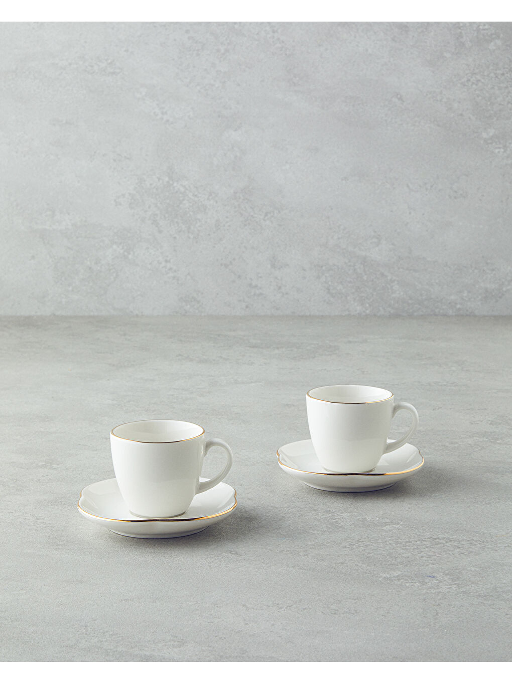 Sarı Aren Porselen 4 Parça 2 Kişilik Kahve Fincan Takımı 80 ml Gold