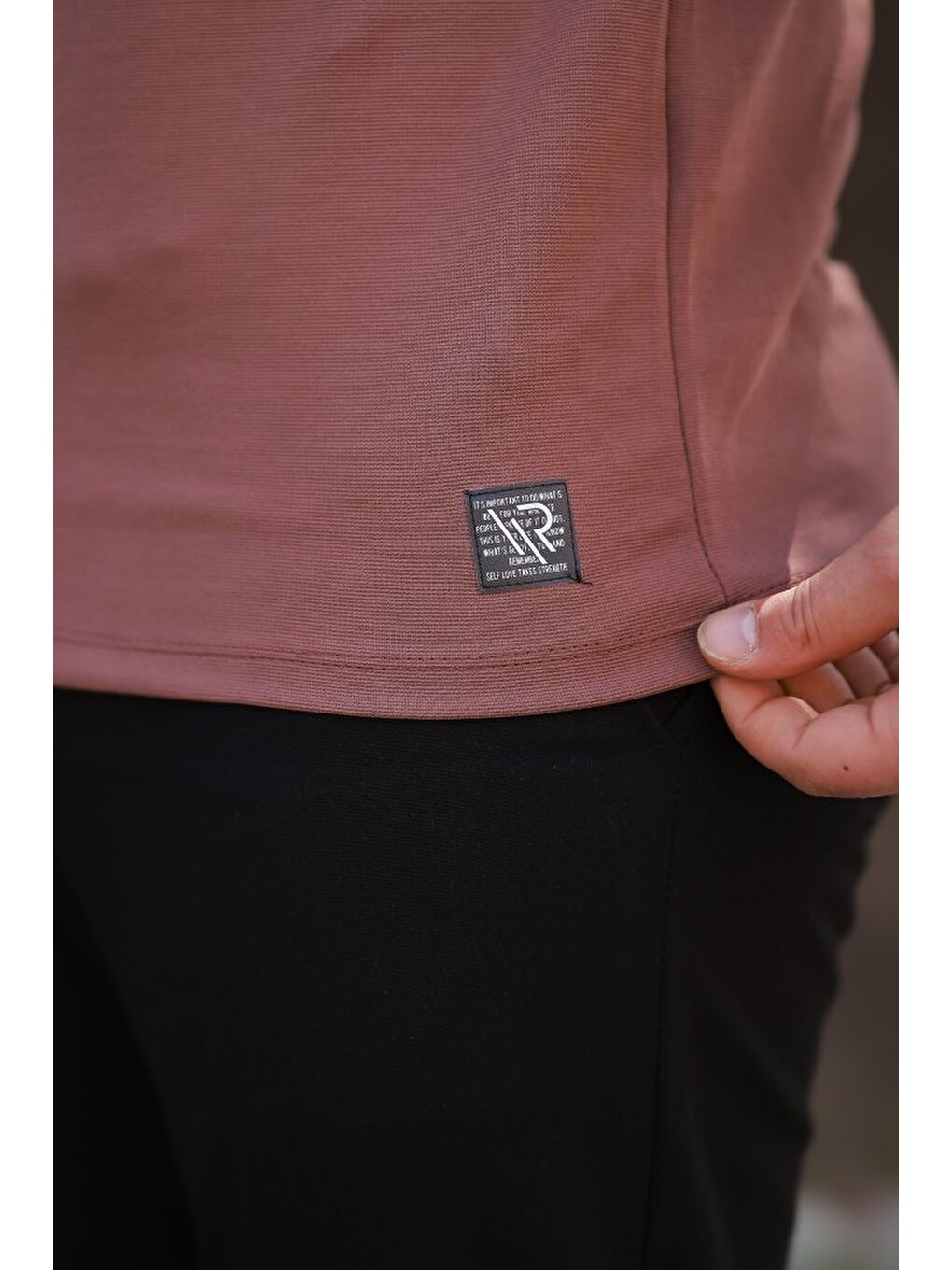Pembe Erkek Yarım Balıkçı Yaka Kısa Kollu T-shirt-2