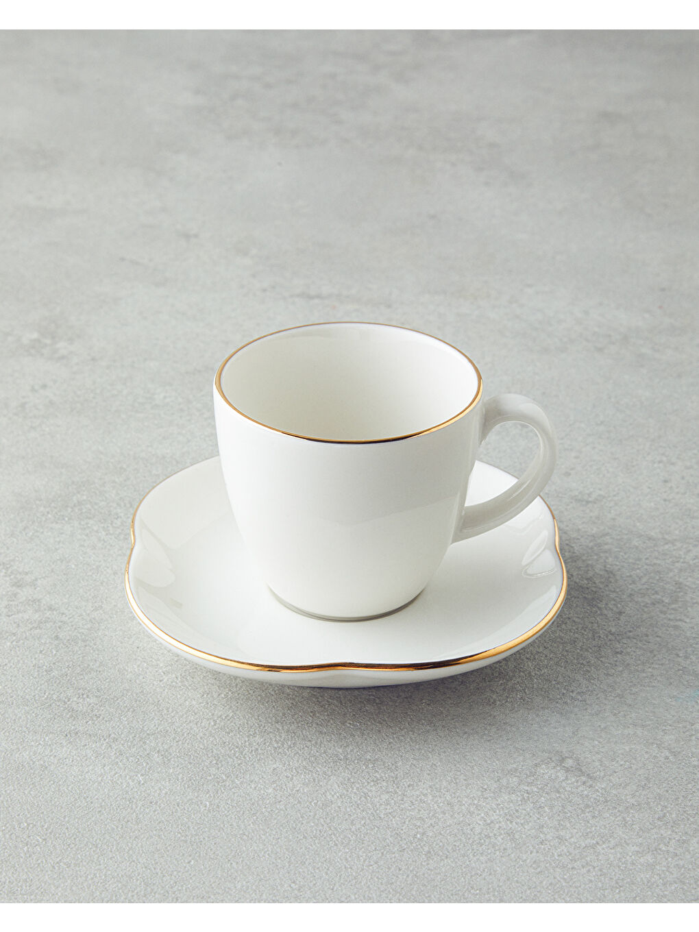 Sarı Aren Porselen 4 Parça 2 Kişilik Kahve Fincan Takımı 80 ml Gold-2
