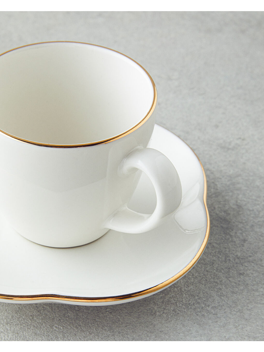 Sarı Aren Porselen 4 Parça 2 Kişilik Kahve Fincan Takımı 80 ml Gold-3