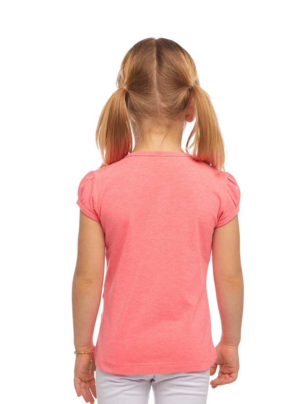 Fosfor Fuşya Kız Çocuk Kısa Kollu Basıc Tişört-2