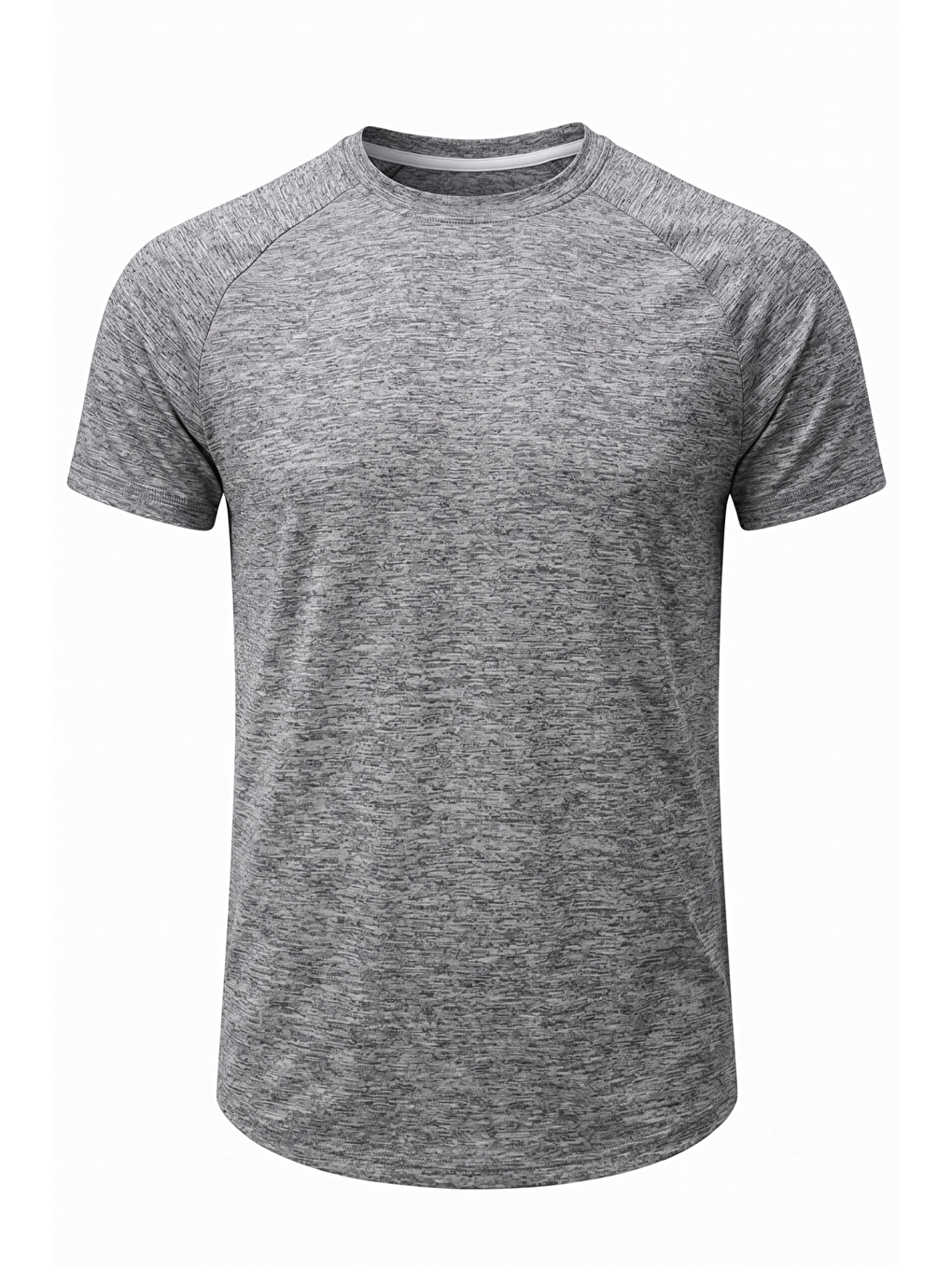 Gri Erkek Spor Tişört Fitness Antrenman Tişörtü Oval Kesim Elastanlı Süprem Reglan Kol OVAL-T22-1