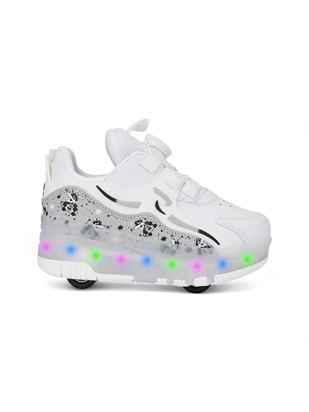 Beyaz Işıklı Patenli Ortopedik Unisex Çocuk Spor Ayakkabı Nils