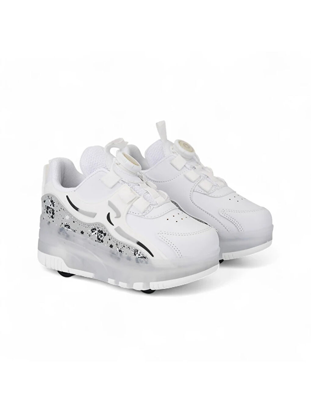 Beyaz Işıklı Patenli Ortopedik Unisex Çocuk Spor Ayakkabı Nils-1