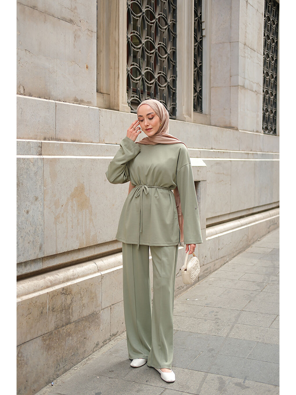 Kadın Bel Bağlamalı İkili Takım Yeşil-2