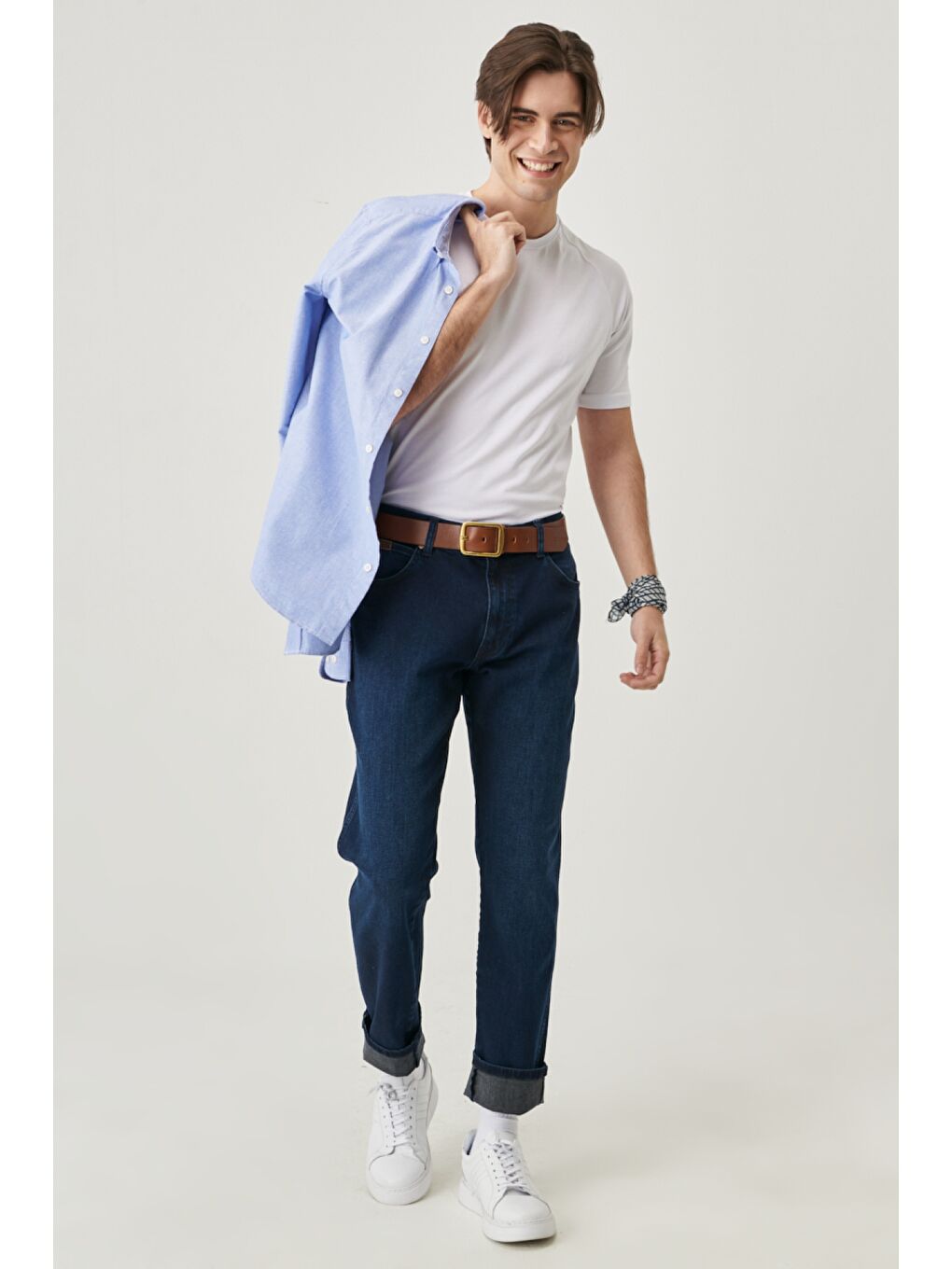 Lacivert Bryson Skinny Fit Düşük Bel Denim Esnek  Jean Pantolon-1