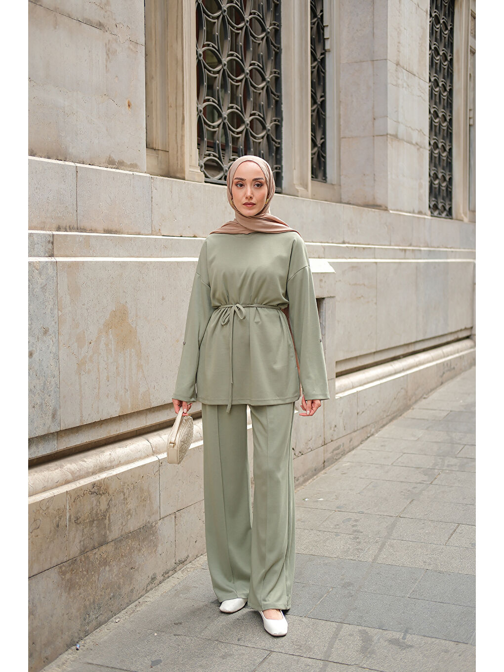 Kadın Bel Bağlamalı İkili Takım Yeşil-3