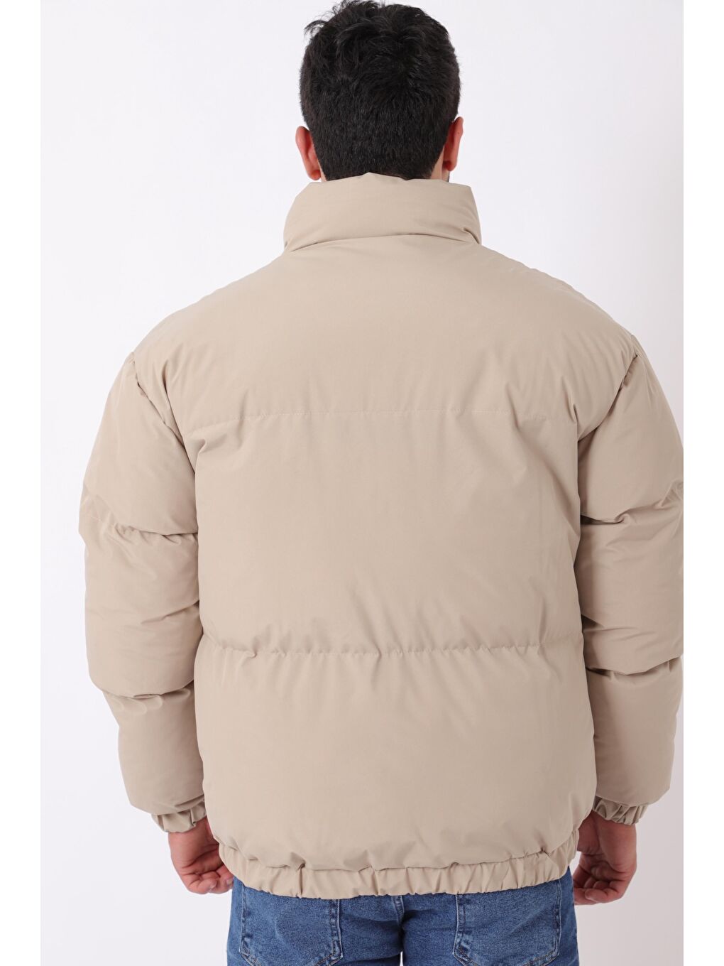 Bej Dik Yaka  Bomber Şişme Kışlık Mont PLDP 3018_50465-5