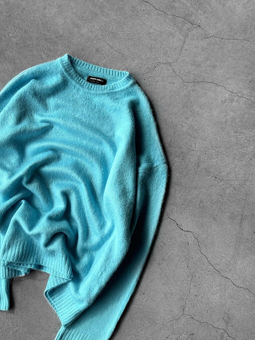 Erkek Oversize Yumuşak Dokulu Kazak Bebek Mavi-4