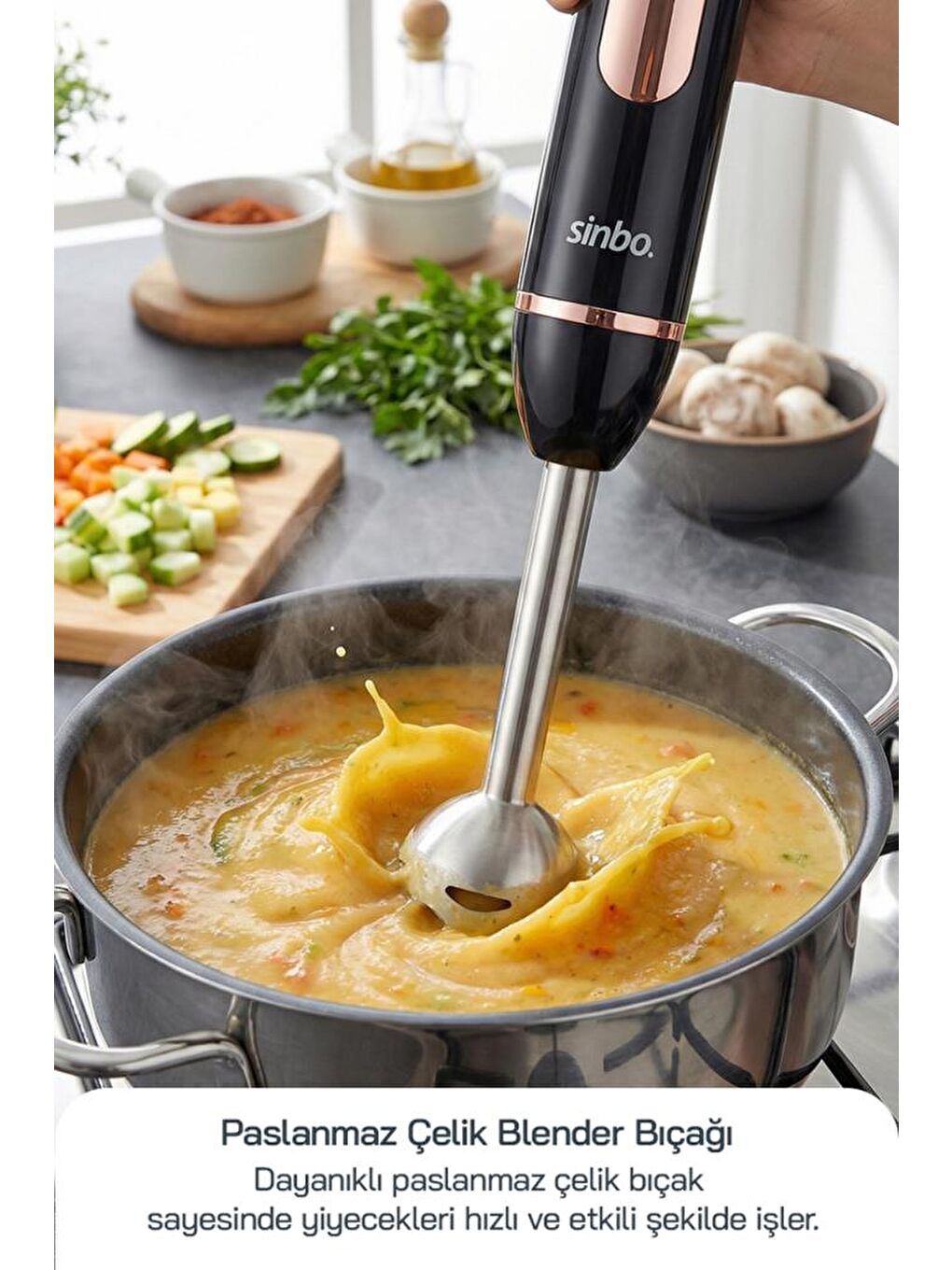 SHB-7529 Çok Fonksiyonlu El Blender Seti – Doğrayıcı & Çırpıcı Aparatlı-2