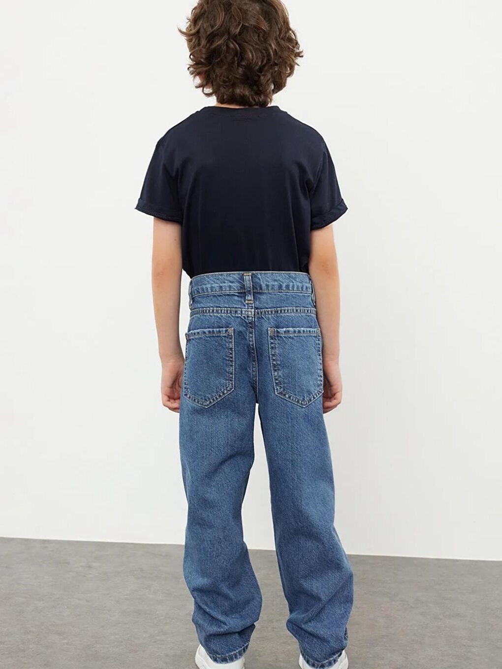 Orta Mavi Erkek Çocuk Regular Pamuklu Denim Pantolon Jean-1