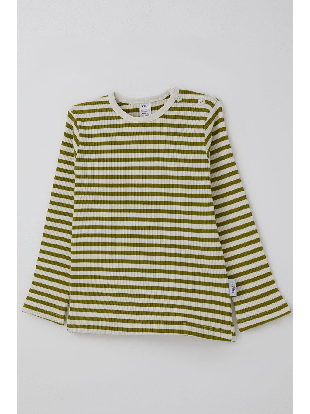 Erkek Bebek Uzun Kollu Tişört Patlı Çizgili Yeşil (9 Ay-3 Yaş)-4