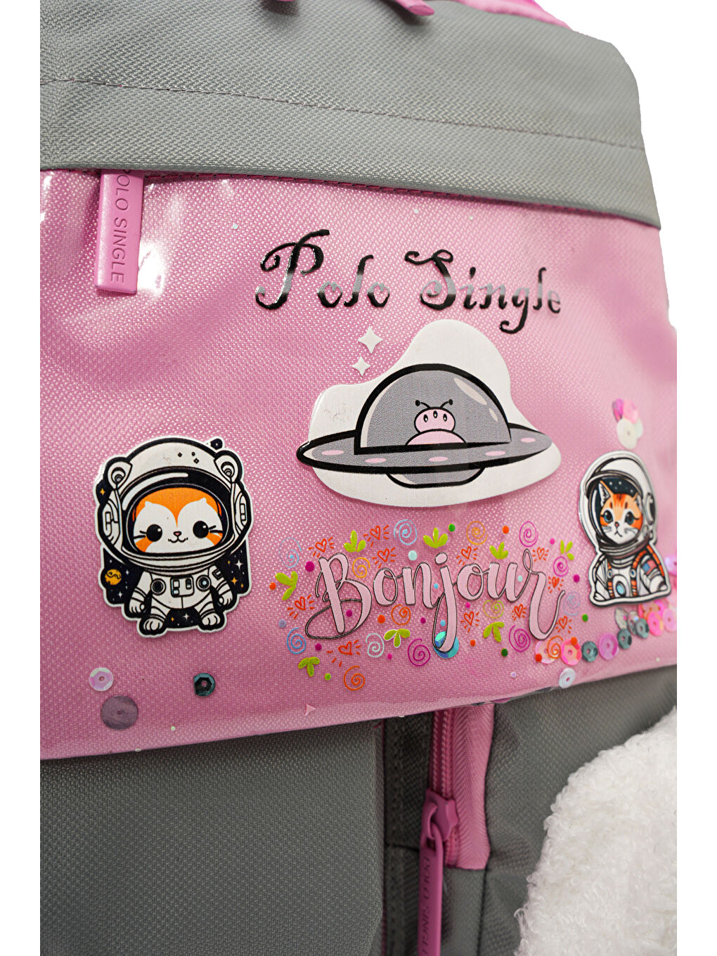 Pelüş Tavşanlı Kız Çocuk İlkokul Çanta Seti-6