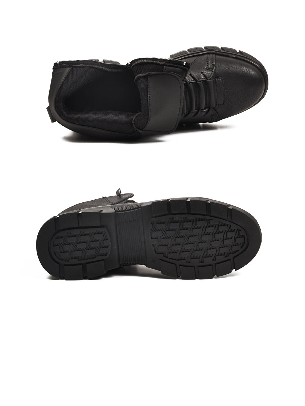 Siyah İçi Polarlı Kaymaz Fermuarlı Erkek Bot 660 M-4