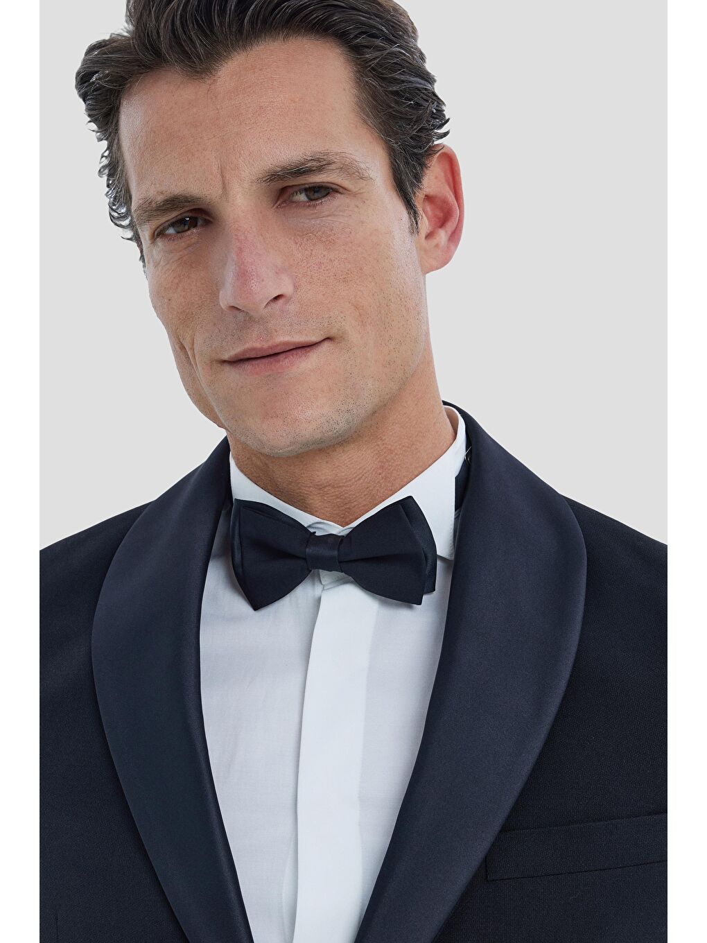 Erkek Siyah Regular Fit Düz Şal Yaka Smokin & Damatlık-4