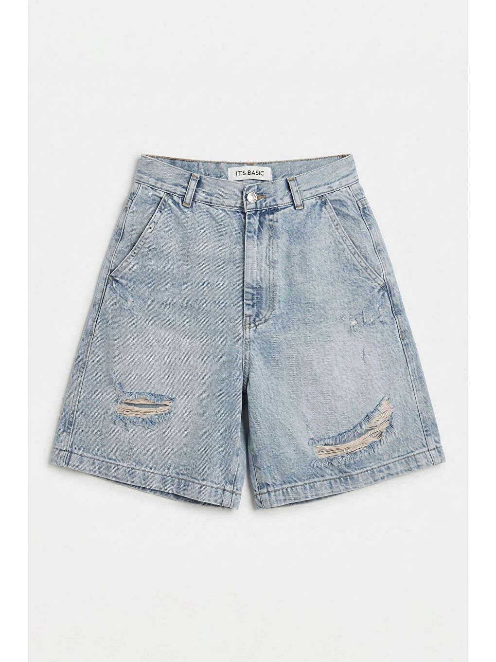 Mavi Kadın Jean Rengi 12s6-32 Skater Fit Denim Bermuda Şort-2