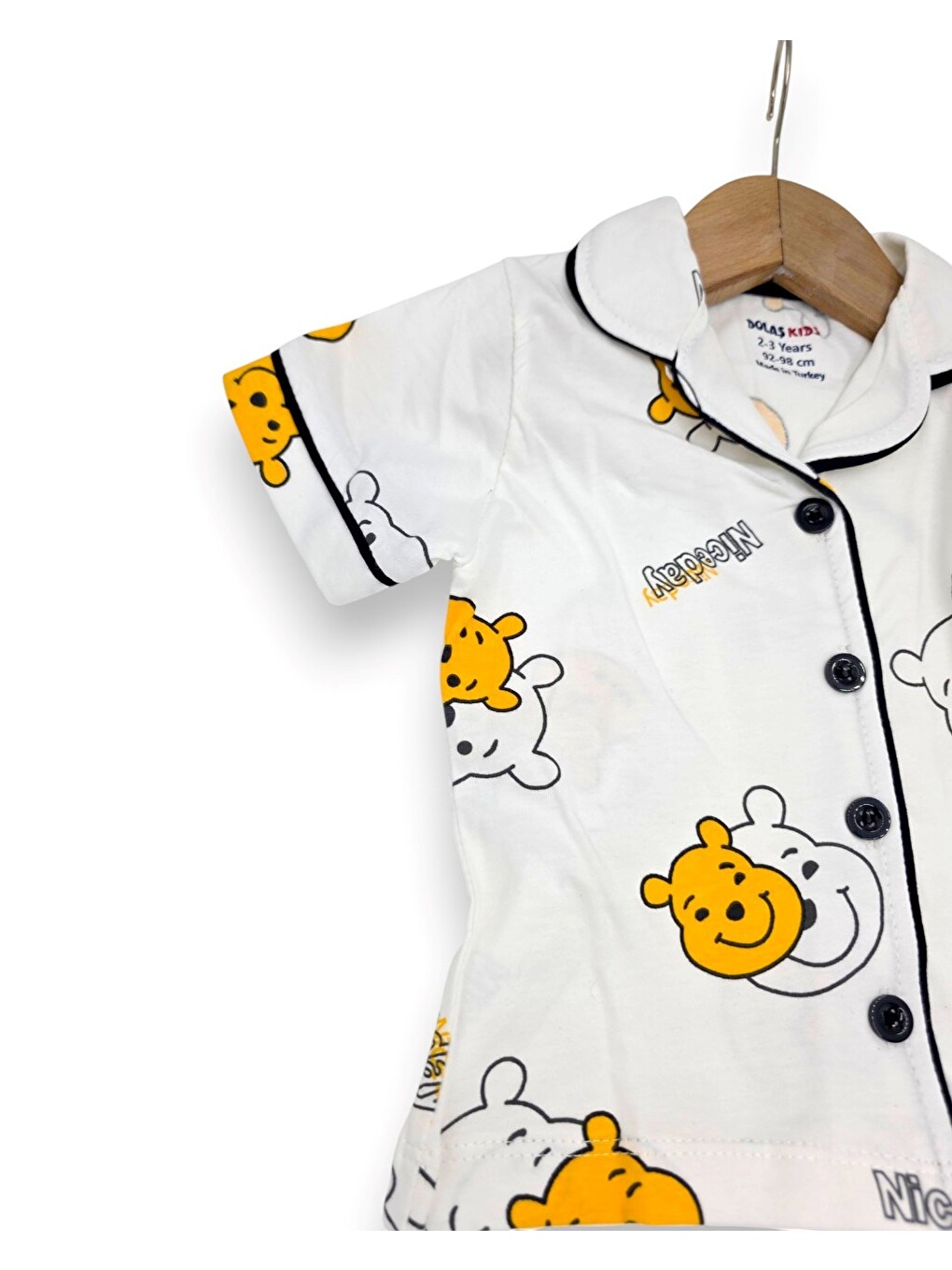Ekru Erkek Çocuk Yazlık Pooh Baskılı Pijama Takımı R2706-3