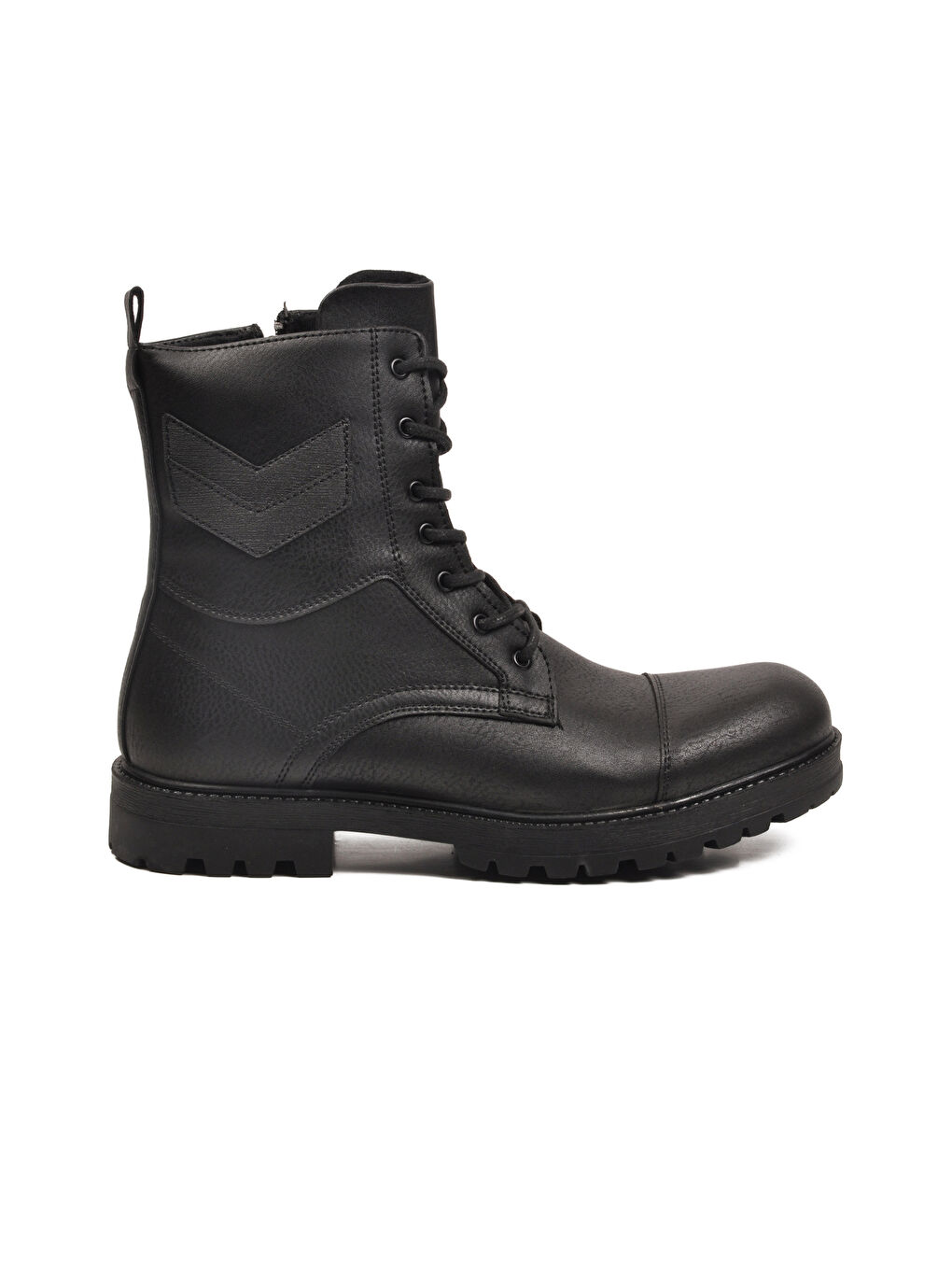 Siyah İçi Polarlı Kaymaz Bağcıklı Fermuarlı Erkek Postal Bot 347 M