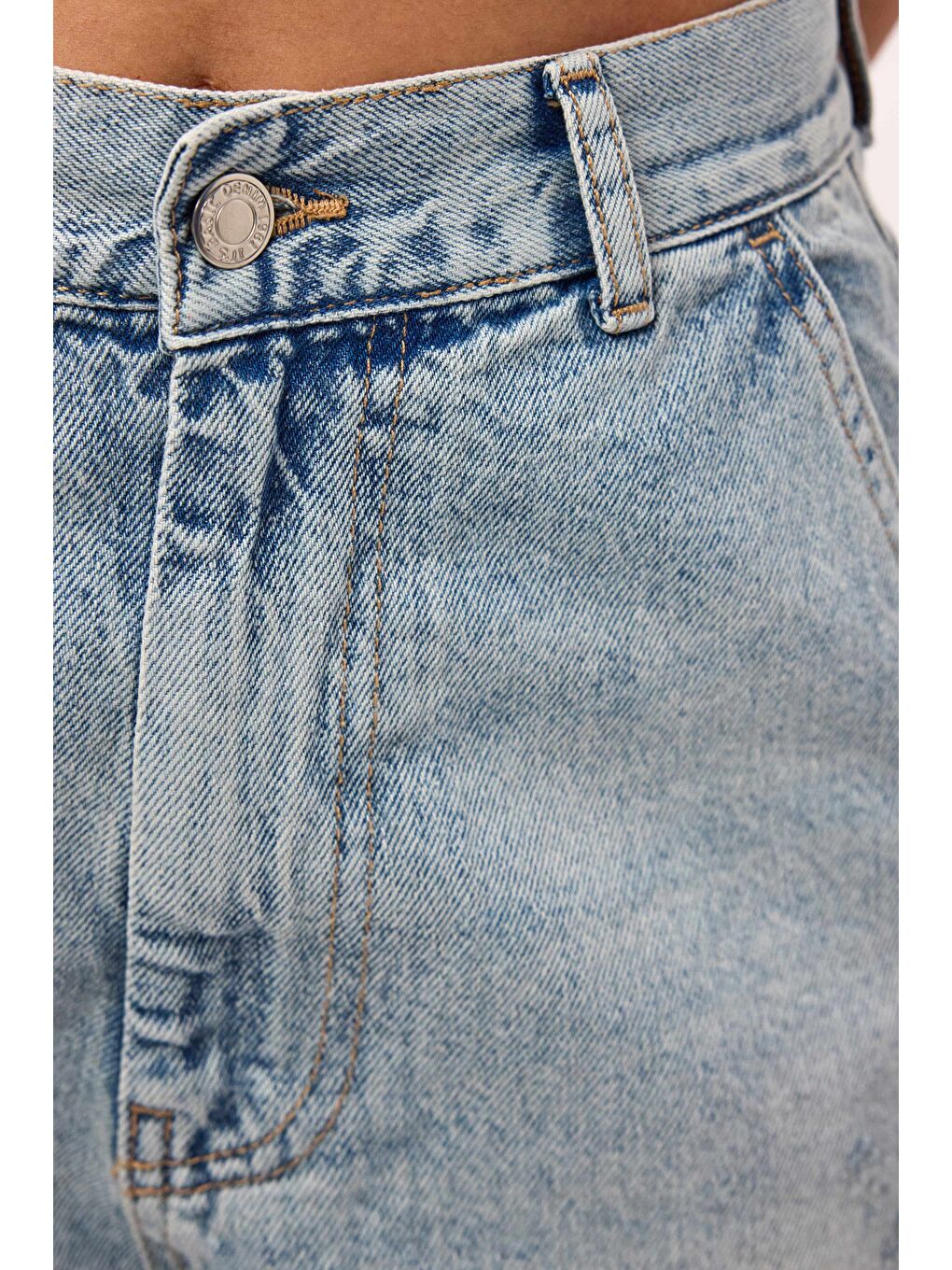 Mavi Kadın Jean Rengi 12s6-32 Skater Fit Denim Bermuda Şort-5
