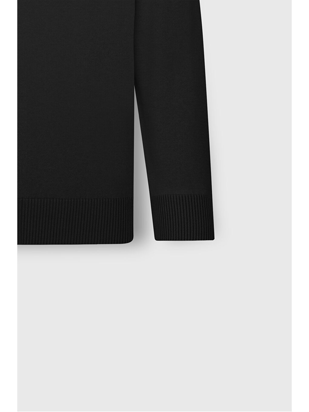 Erkek Siyah Pamuklu Standart Fit Normal Kesim Polo Yaka Triko Kazak-7