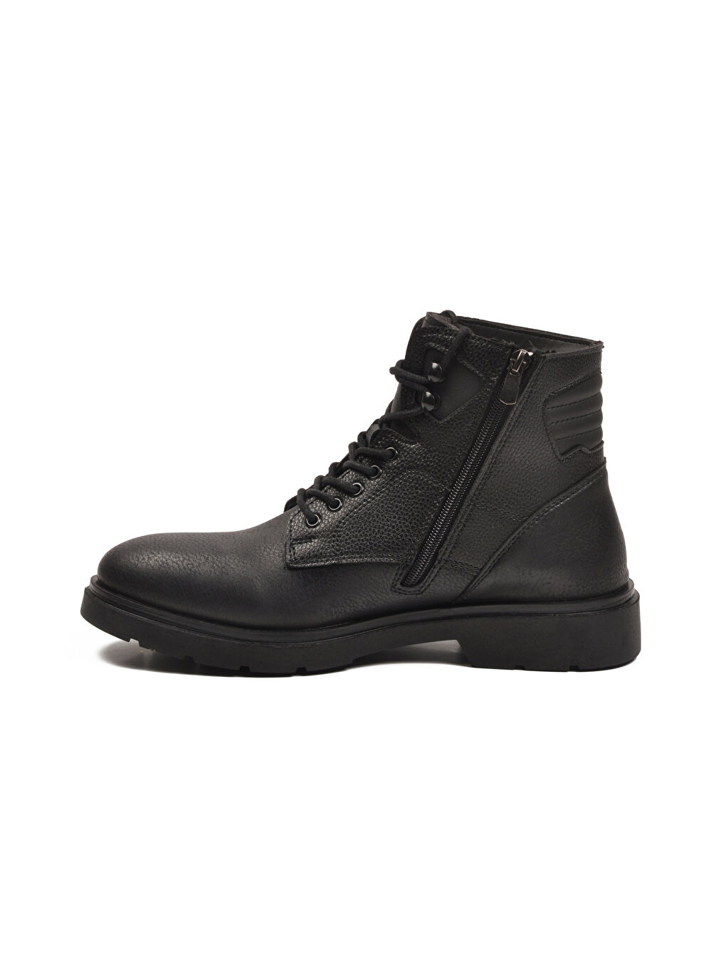 Siyah İçi Polarlı Kaymaz Fermuarlı Bağcıklı Erkek Bot 562 M-3