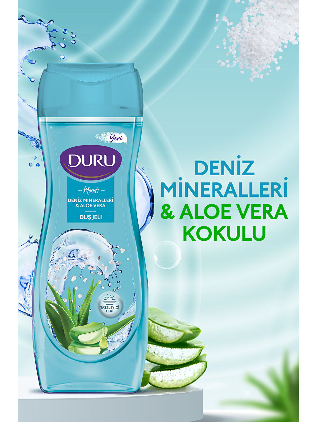 Duru Beyaz Moods Deniz Mineralleri & Aloe Vera Duş Jeli Duş Lifi Ile Birlikte 4x450ml - 1