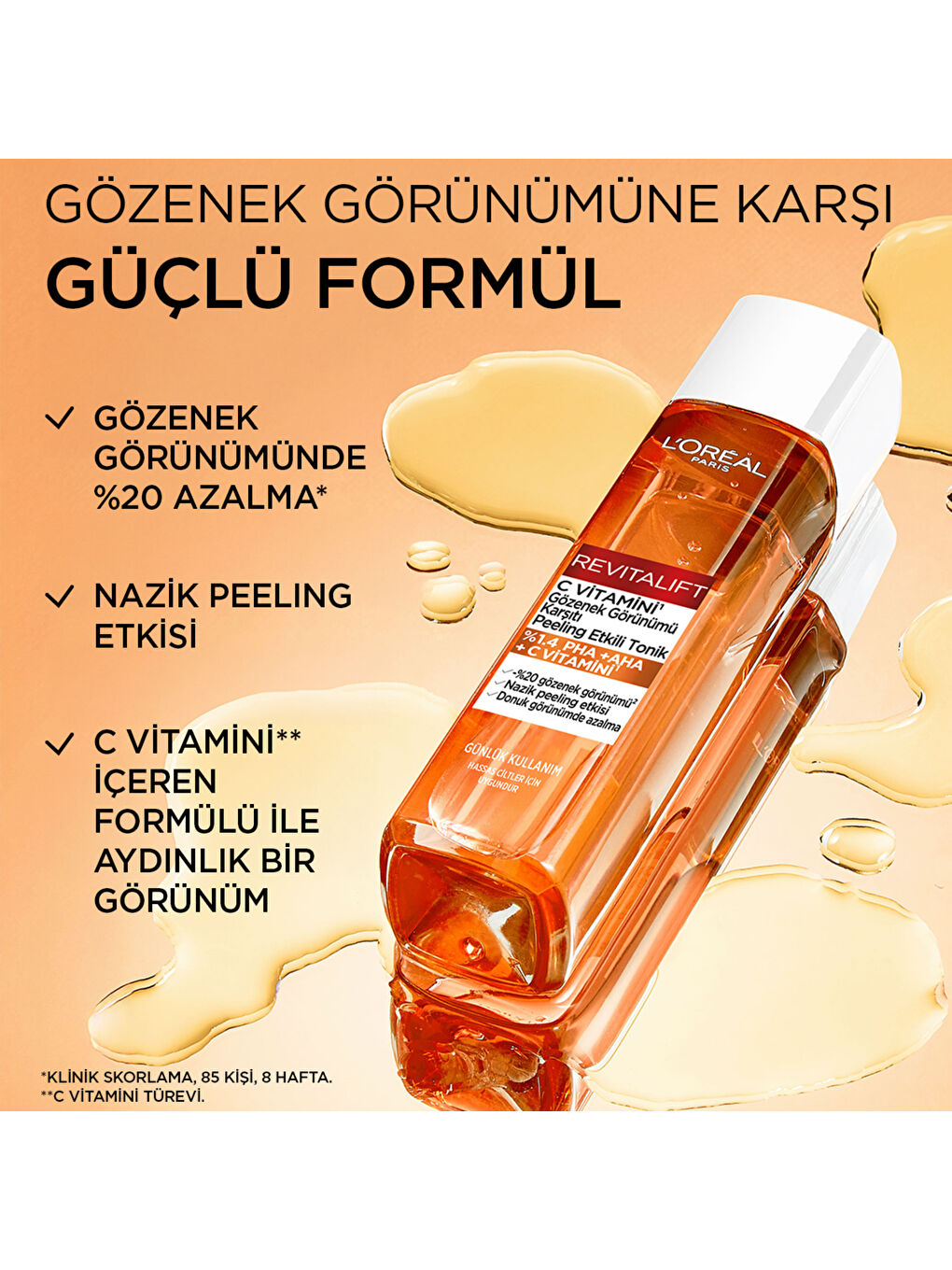Revitalift C Vitamini Gözenek Görünümü Karşıtı Peeling Etkili Tonik-4