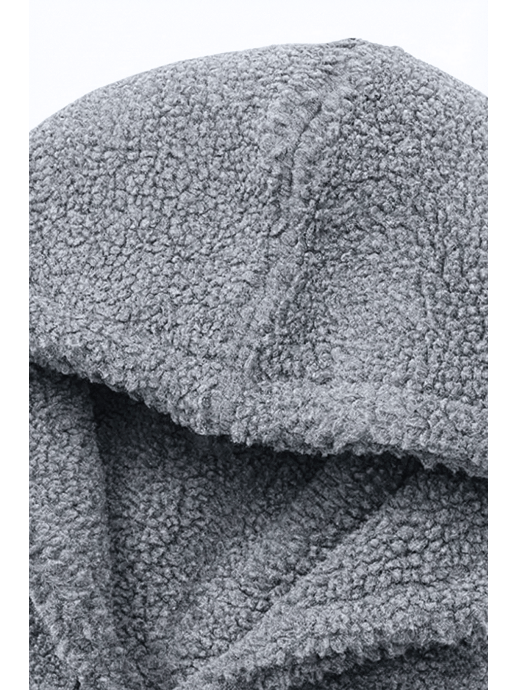 Gri Genıus Store Erkek Kapüşonlu Polar Sherpa Kuzu Kumaş İçi Şardonlu Kapüşonlu Sweatshırt SHERPA-KAP-3