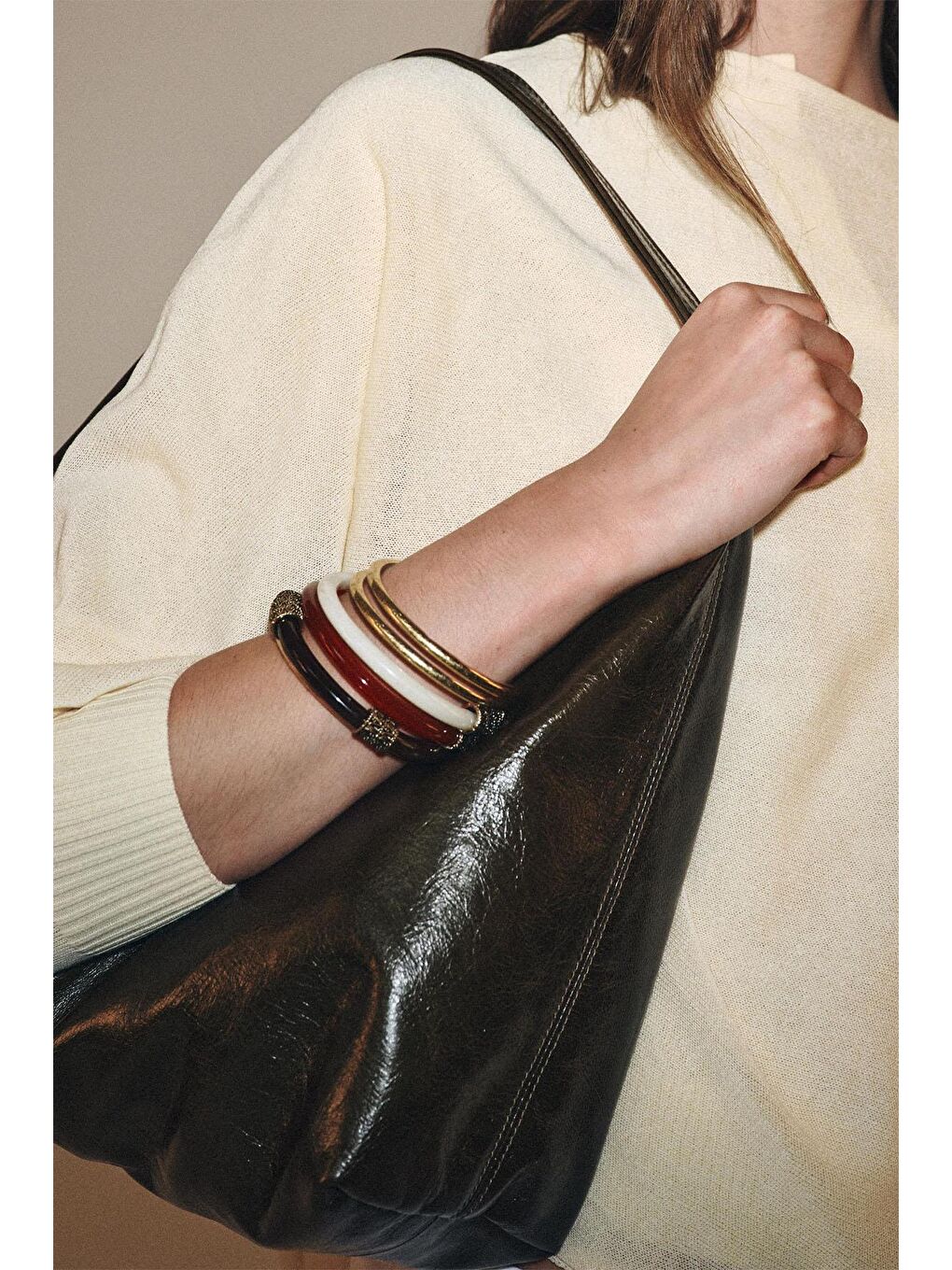 Bordo Vintage Mix Bilezik Seti – Gold, Kırmızı, Kahve & Krem 5'li Kombin-3