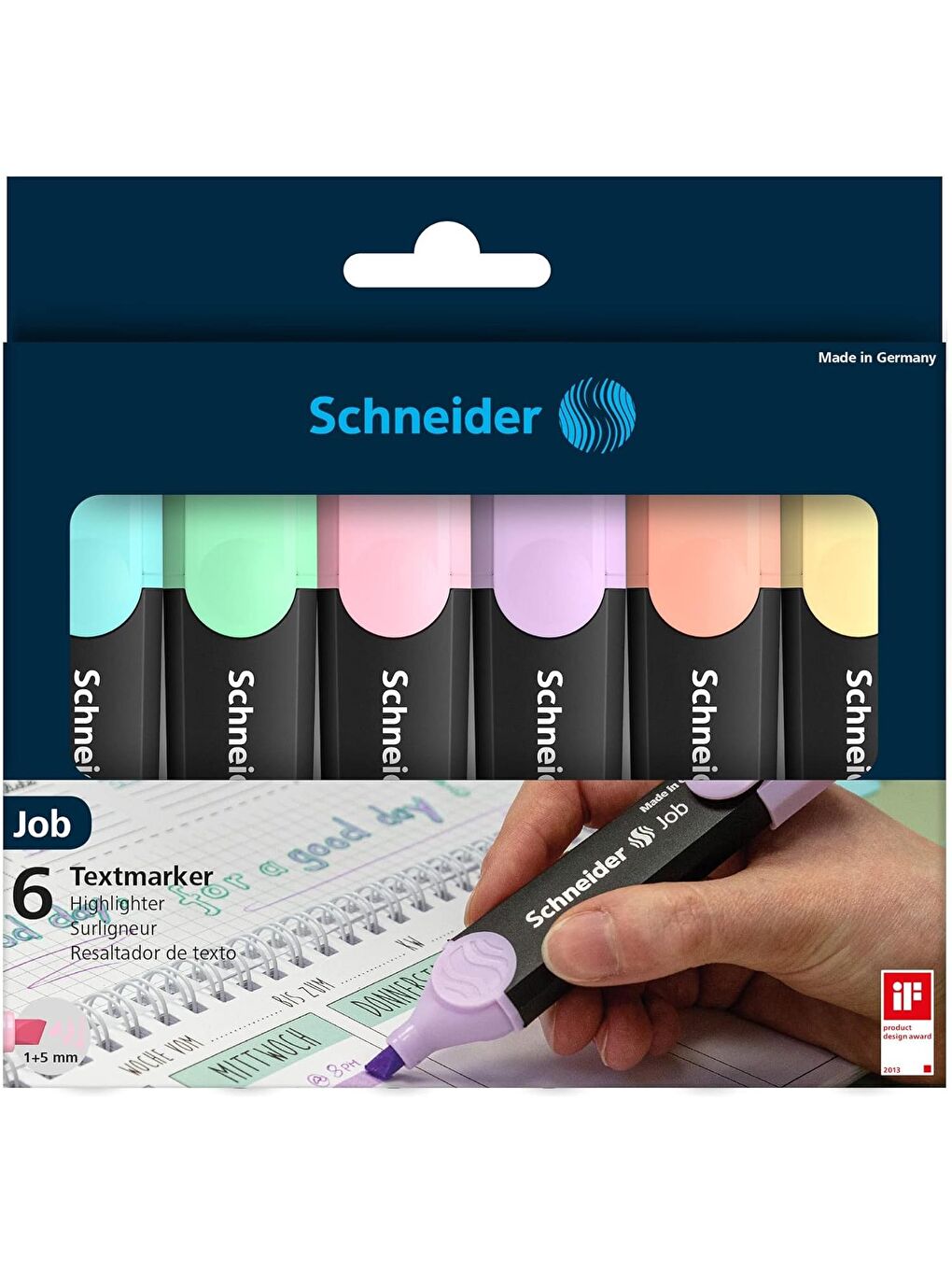 Schneider Karışık Pastel Fosforlu Kalem 6 Lı Set - 2