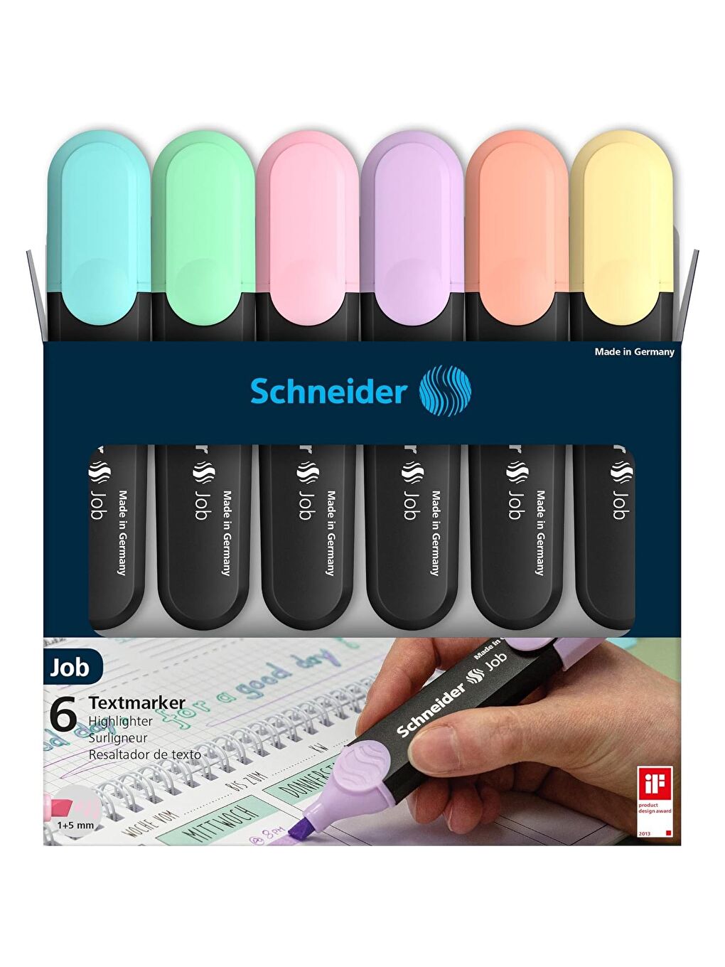 Schneider Karışık Pastel Fosforlu Kalem 6 Lı Set - 6