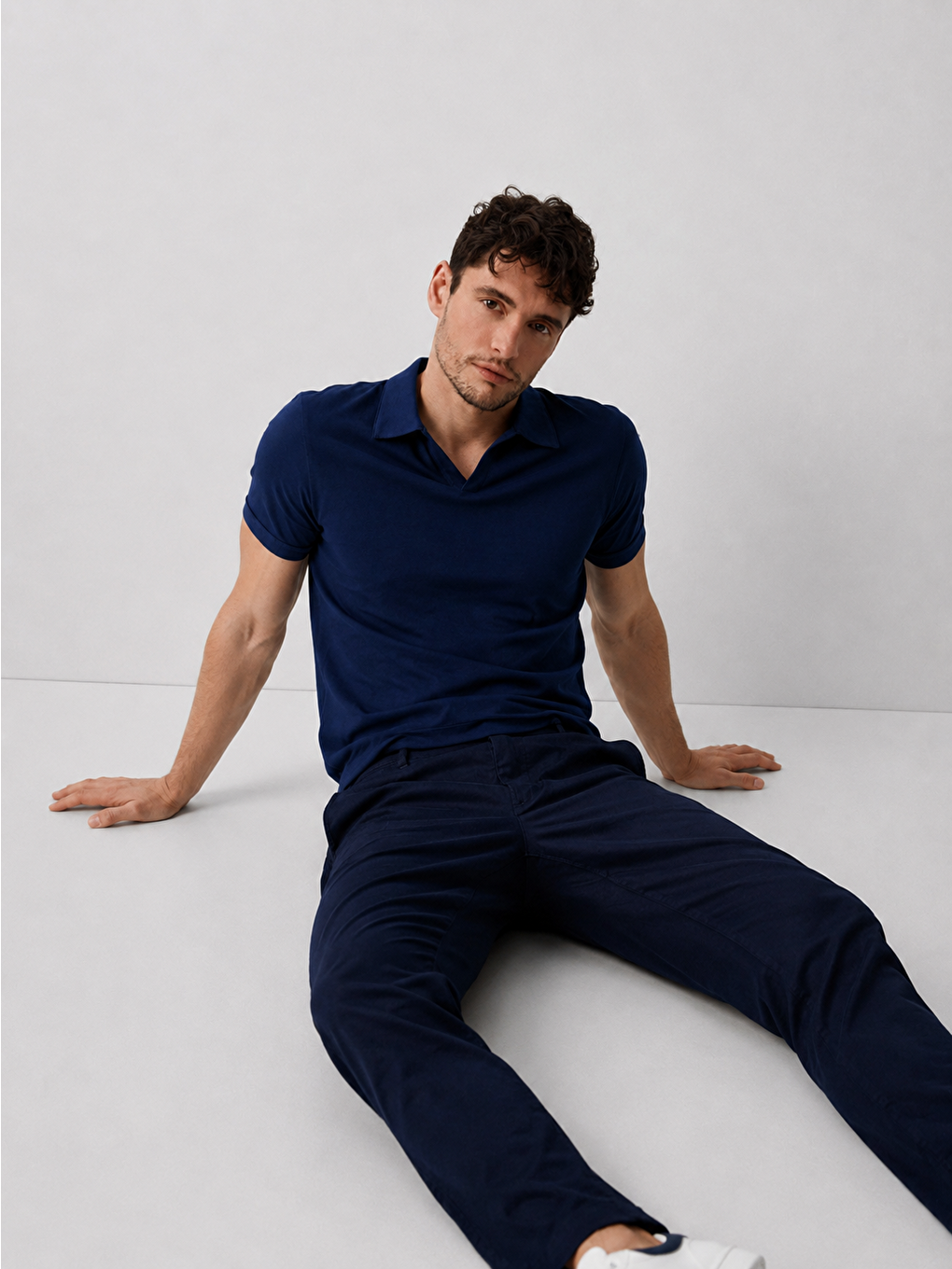 Erkek Polo Yaka Premium Comfort Spor Lacivert Tişört-2