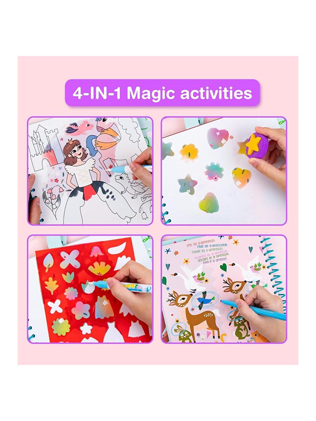 Su ile Boyama ve Aktivite Kitabı (4'ü 1 Arada) – Masal Temalı-1