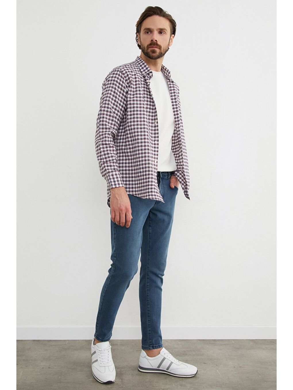 İndigo Slim Fit Normal Bel Jean-1