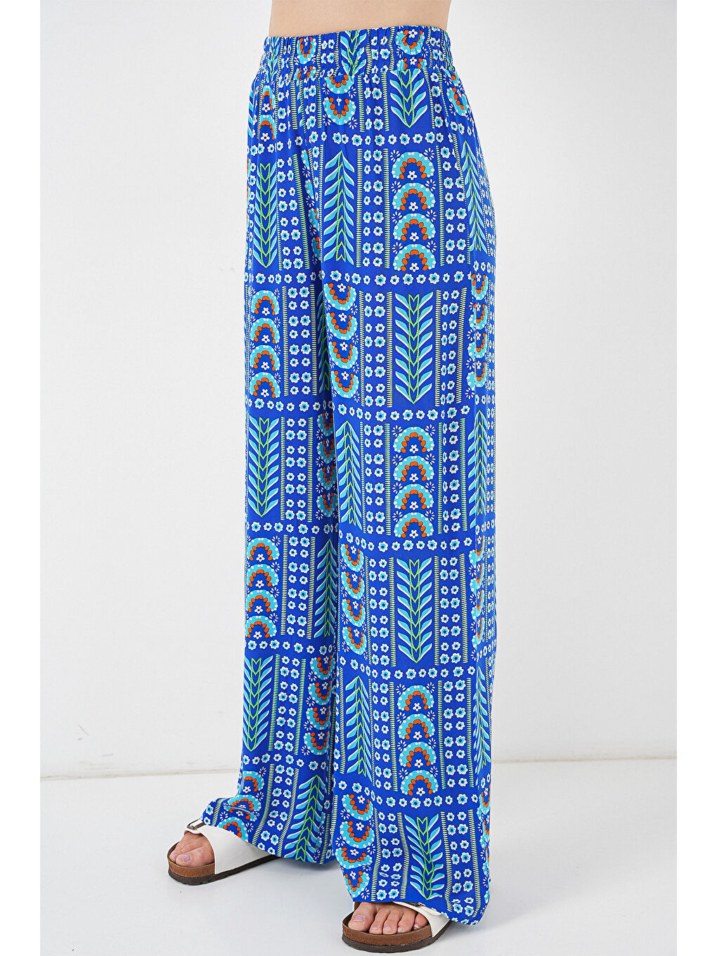 Mavi Kadın Desenli Viskon Pantolon 6749 - Saks-1