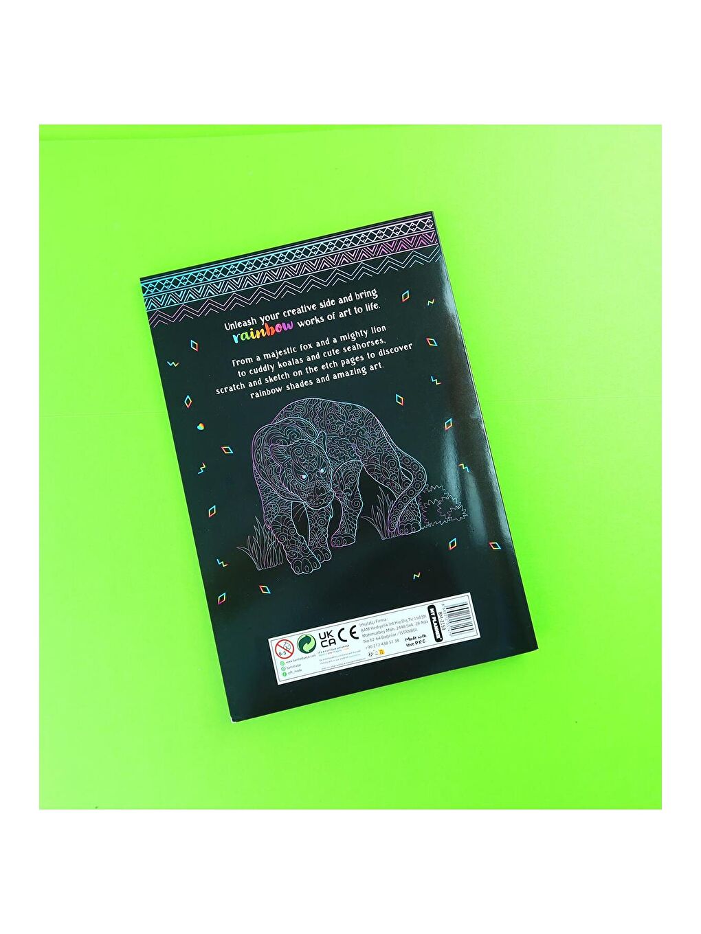 Scratch Art Creations Amazing Animals – Kazımalı Boyama ve Karalama Defteri + Ahşap Kalem-3