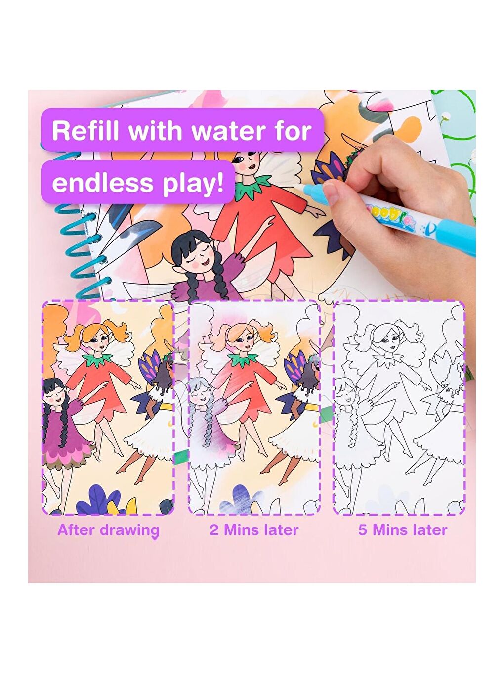 Su ile Boyama ve Aktivite Kitabı (4'ü 1 Arada) – Masal Temalı-3