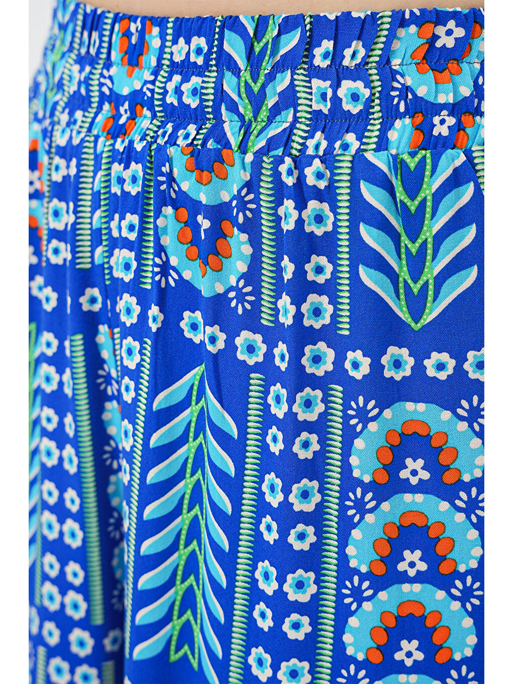 Mavi Kadın Desenli Viskon Pantolon 6749 - Saks-3