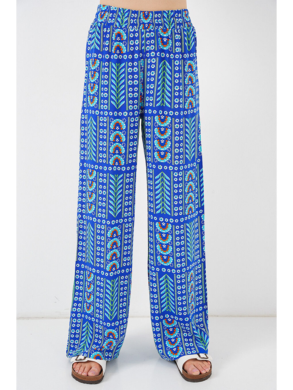 Mavi Kadın Desenli Viskon Pantolon 6749 - Saks-4