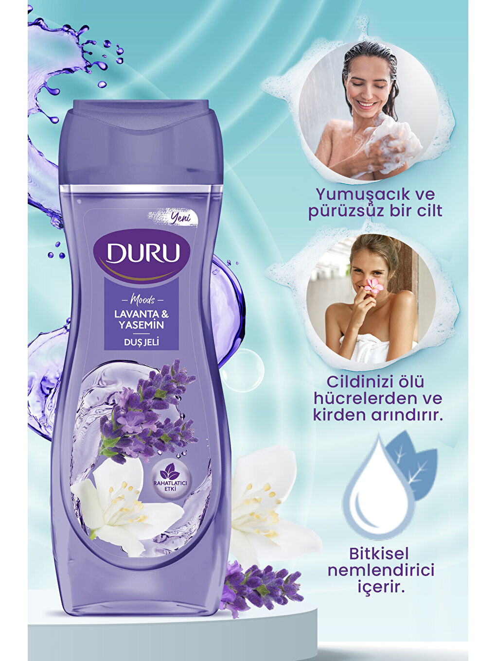 Duru Beyaz Moods Lavanta & Yasemin Duş Jeli Duş Lifi Ile Birlikte 4x450ml - 2