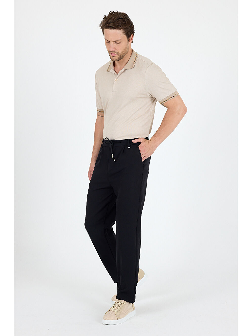 Siyah Erkek Duble Paça Baggy Jogger Eşofman Altı Pantolon – Rahat Kalıp, Günlük Spor Giyim 3665-1