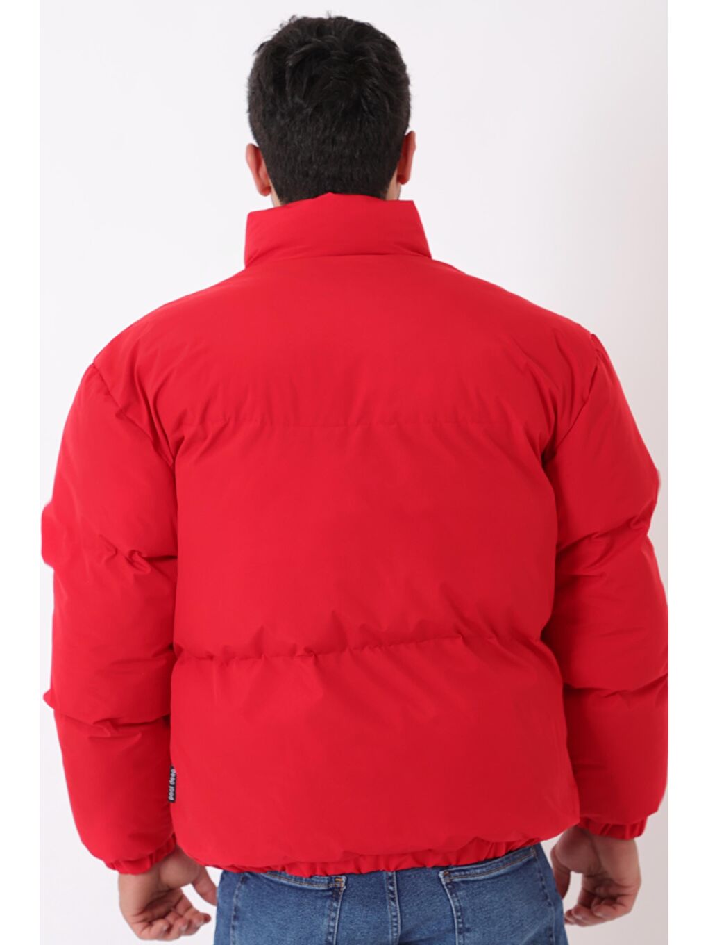 Kırmızı Dik Yaka Oversize Bomber Şişme Kışlık Mont PLDP 3018_50465-6