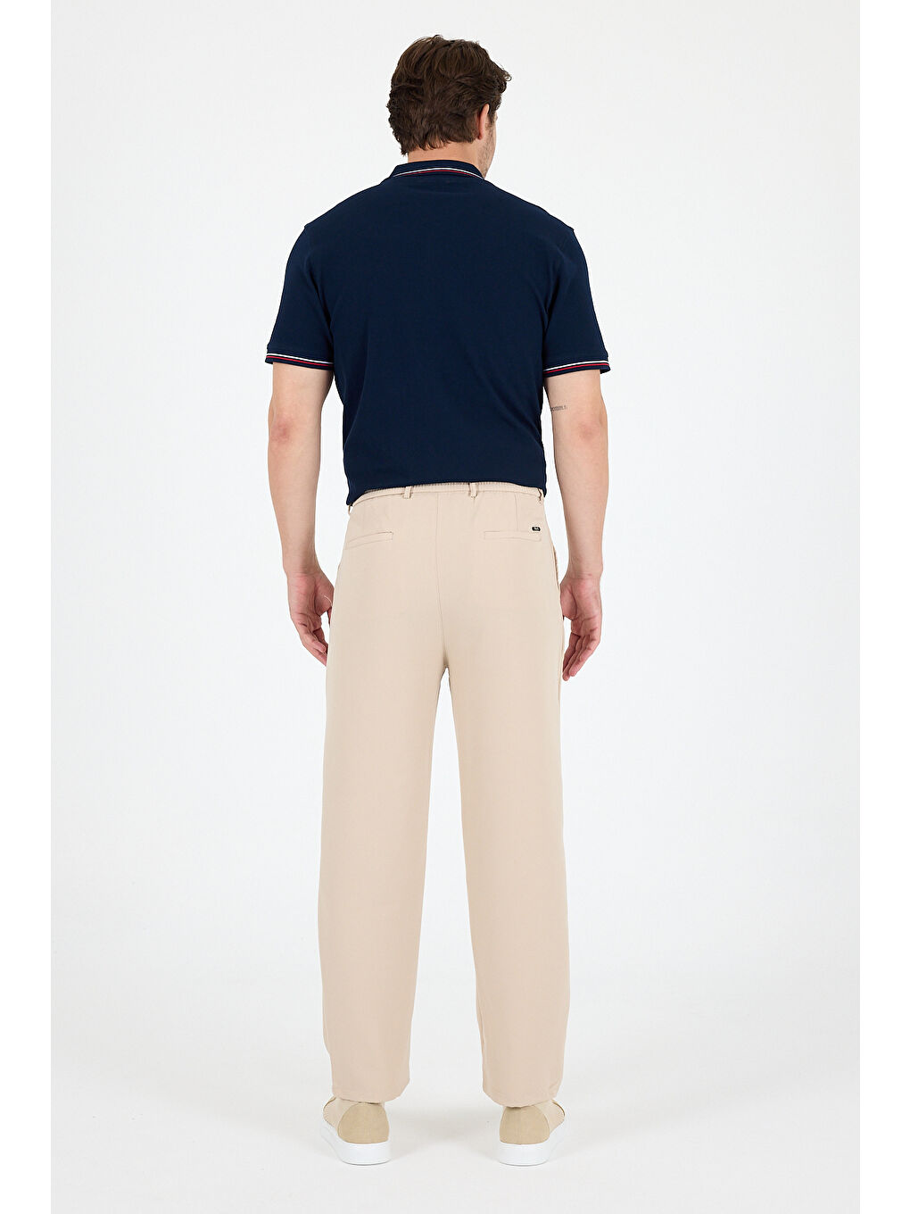 Bej Erkek Duble Paça Baggy Jogger Eşofman Altı Pantolon – Rahat Kalıp, Günlük Spor Giyim 3665-3