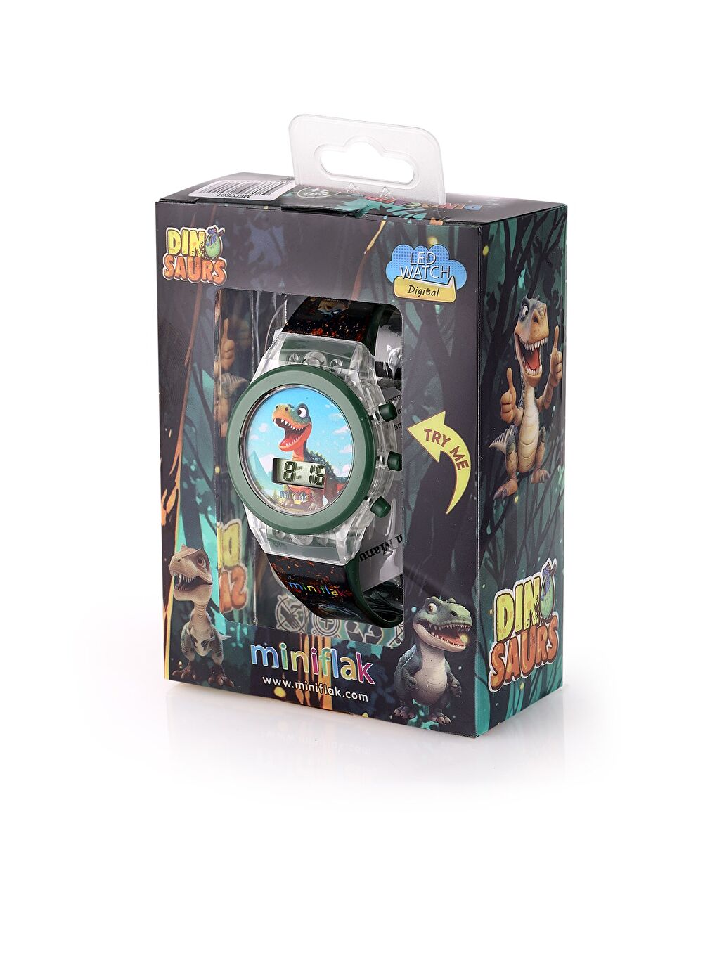 Kahverengi Dinozor MFD7001 Işıklı Çocuk Saati-1
