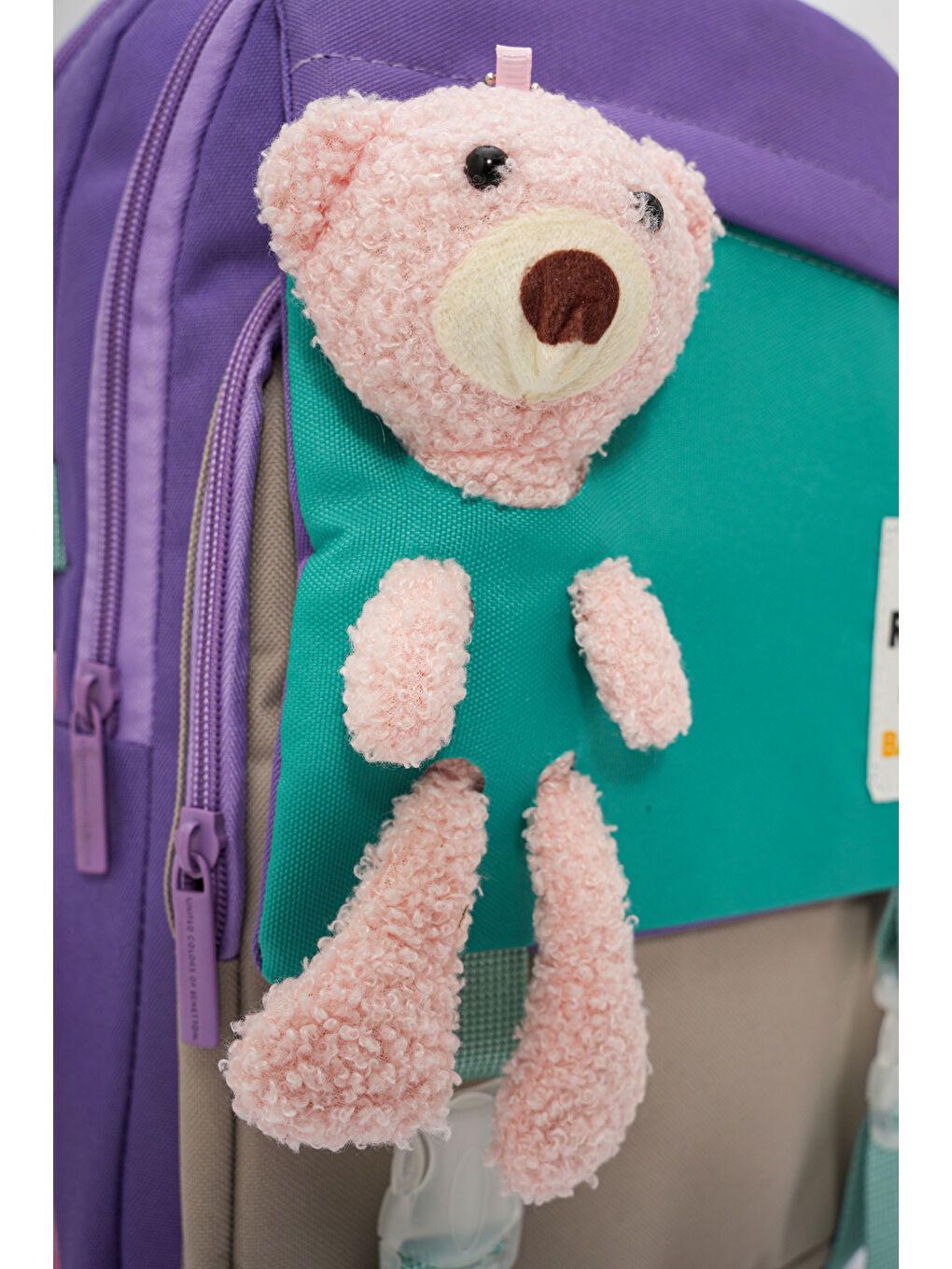 Pelüş Ayıcık Detaylı Kız Çocuk İlkokul Çanta Seti-4