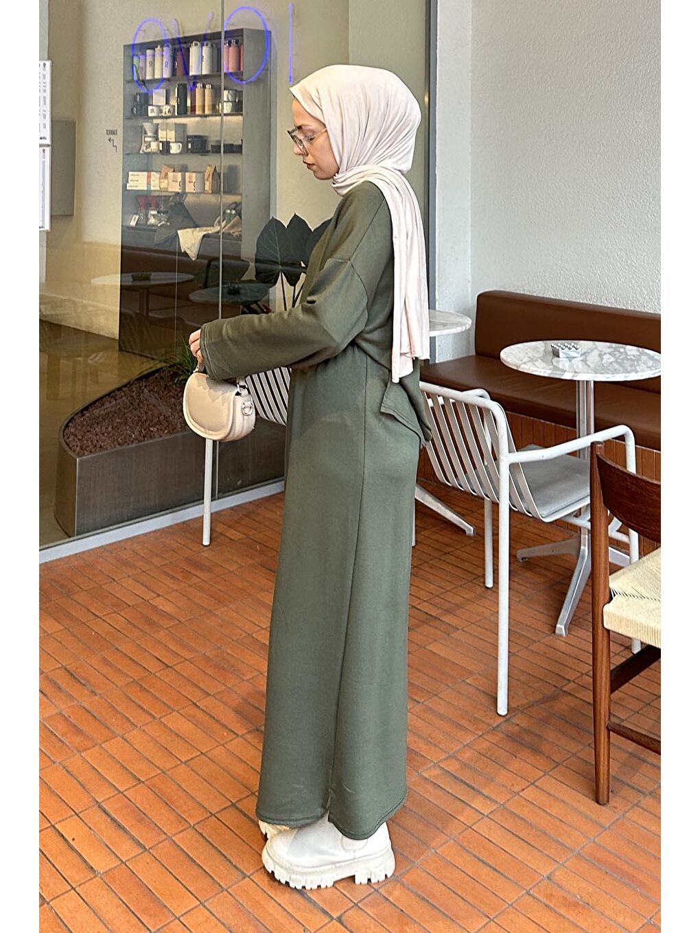 Kristal Etekli Takım Koyu Yeşil-1